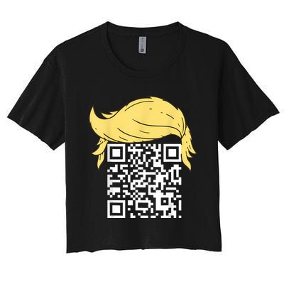 Funny Qr President Trump Dance Code Women's Crop Top Tee