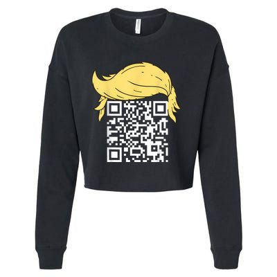 Funny Qr President Trump Dance Code Cropped Pullover Crew