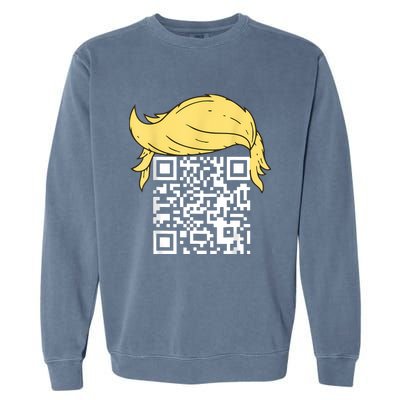 Funny Qr President Trump Dance Code Garment-Dyed Sweatshirt