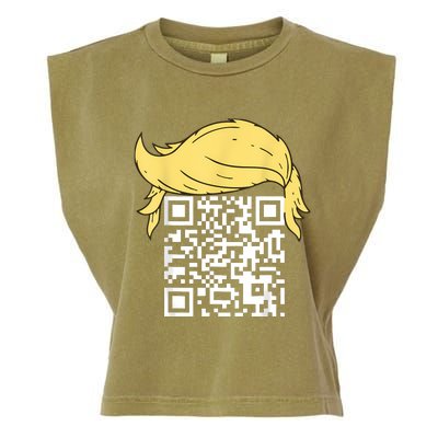 Funny Qr President Trump Dance Code Garment-Dyed Women's Muscle Tee