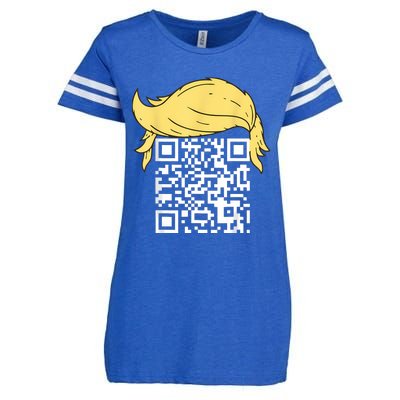 Funny Qr President Trump Dance Code Enza Ladies Jersey Football T-Shirt