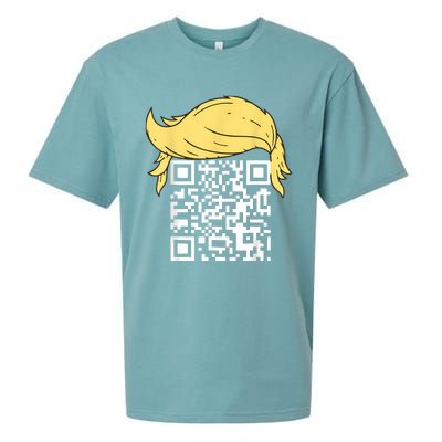 Funny Qr President Trump Dance Code Sueded Cloud Jersey T-Shirt