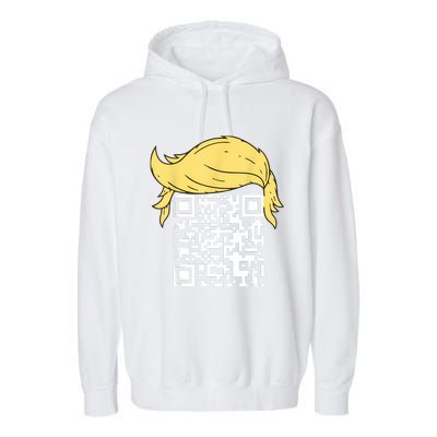 Funny Qr President Trump Dance Code Garment-Dyed Fleece Hoodie