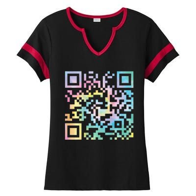 Funny Qr President Trump 4547trump Dancing Code Ladies Halftime Notch Neck Tee