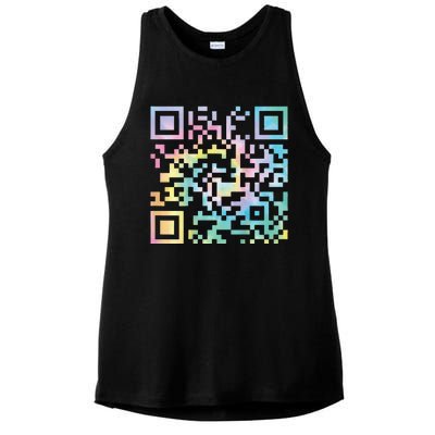 Funny Qr President Trump 4547trump Dancing Code Ladies PosiCharge Tri-Blend Wicking Tank