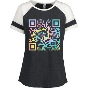 Funny Qr President Trump 4547trump Dancing Code Enza Ladies Jersey Colorblock Tee