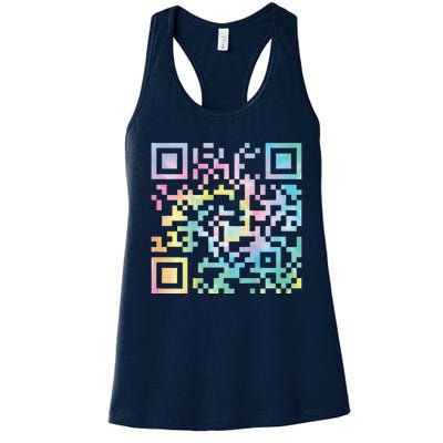 Funny Qr President Trump 4547trump Dancing Code Women's Racerback Tank