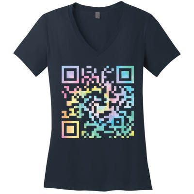 Funny Qr President Trump 4547trump Dancing Code Women's V-Neck T-Shirt