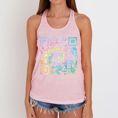 Funny Qr President Trump 4547trump Dancing Code Women's Knotted Racerback Tank