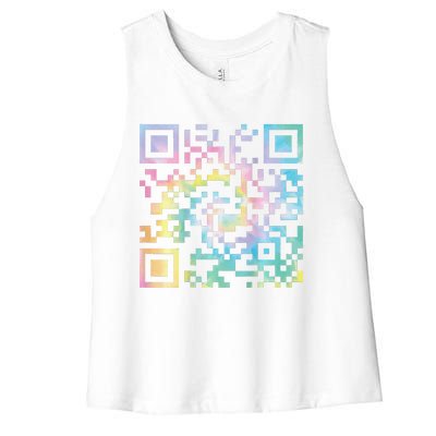 Funny Qr President Trump 4547trump Dancing Code Women's Racerback Cropped Tank