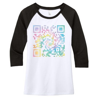 Funny Qr President Trump 4547trump Dancing Code Women's Tri-Blend 3/4-Sleeve Raglan Shirt