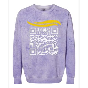 Funny Qr President Trump Dance Code Gift Colorblast Crewneck Sweatshirt