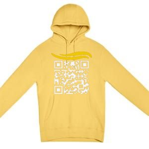 Funny Qr President Trump Dance Code Gift Premium Pullover Hoodie