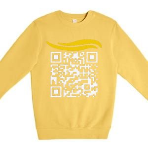 Funny Qr President Trump Dance Code Gift Premium Crewneck Sweatshirt