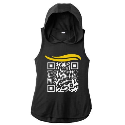 Funny Qr President Trump Dance Code Gift Ladies PosiCharge Tri-Blend Wicking Draft Hoodie Tank