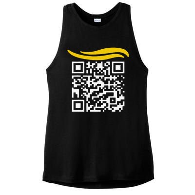 Funny Qr President Trump Dance Code Gift Ladies PosiCharge Tri-Blend Wicking Tank