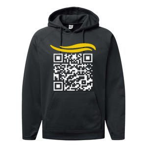 Funny Qr President Trump Dance Code Gift Performance Fleece Hoodie