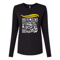 Funny Qr President Trump Dance Code Gift Womens Cotton Relaxed Long Sleeve T-Shirt