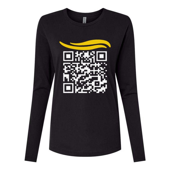 Funny Qr President Trump Dance Code Gift Womens Cotton Relaxed Long Sleeve T-Shirt