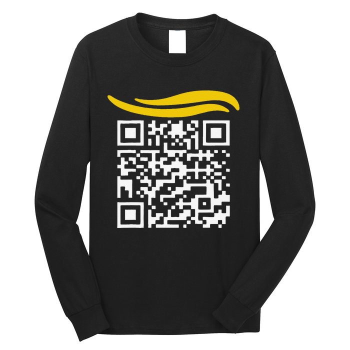 Funny Qr President Trump Dance Code Gift Long Sleeve Shirt