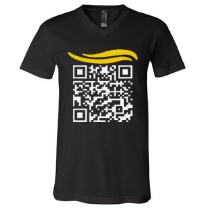 Funny Qr President Trump Dance Code Gift V-Neck T-Shirt