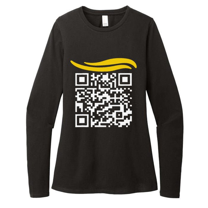 Funny Qr President Trump Dance Code Gift Womens CVC Long Sleeve Shirt