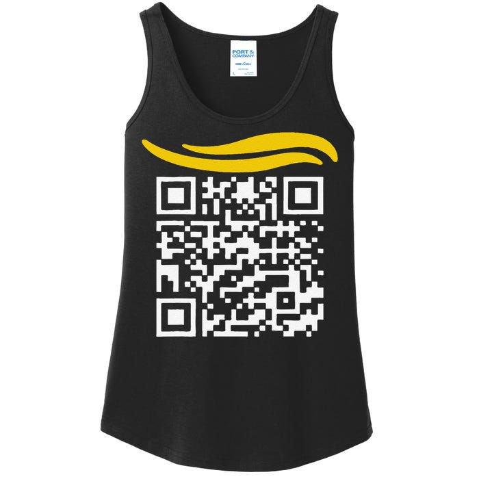 Funny Qr President Trump Dance Code Gift Ladies Essential Tank