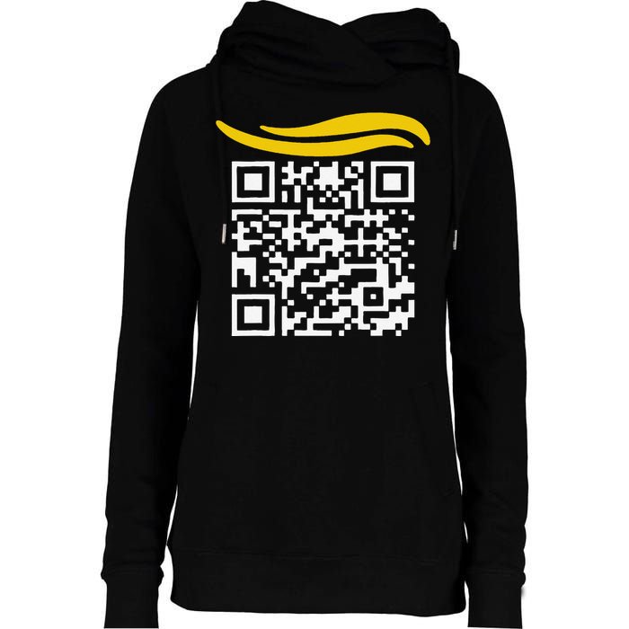 Funny Qr President Trump Dance Code Gift Womens Funnel Neck Pullover Hood