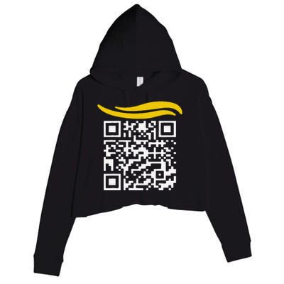 Funny Qr President Trump Dance Code Gift Crop Fleece Hoodie