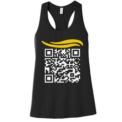 Funny Qr President Trump Dance Code Gift Women's Racerback Tank