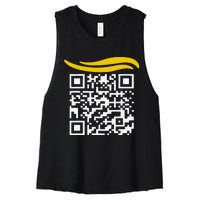 Funny Qr President Trump Dance Code Gift Women's Racerback Cropped Tank