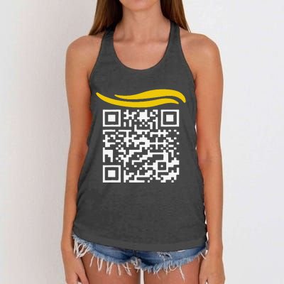 Funny Qr President Trump Dance Code Gift Women's Knotted Racerback Tank