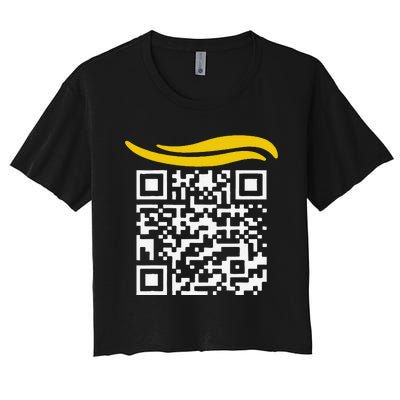 Funny Qr President Trump Dance Code Gift Women's Crop Top Tee