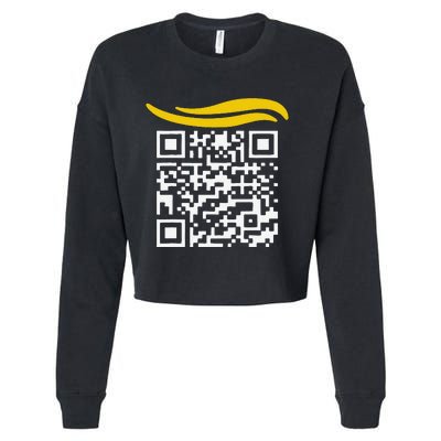 Funny Qr President Trump Dance Code Gift Cropped Pullover Crew