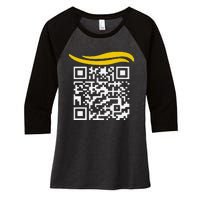 Funny Qr President Trump Dance Code Gift Women's Tri-Blend 3/4-Sleeve Raglan Shirt