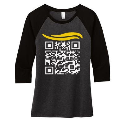 Funny Qr President Trump Dance Code Gift Women's Tri-Blend 3/4-Sleeve Raglan Shirt