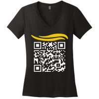 Funny Qr President Trump Dance Code Gift Women's V-Neck T-Shirt