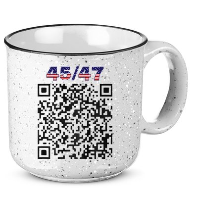 Funny Qr President Trump 4547 Trump Dancing Code 15oz Campfire Ceramic Mug