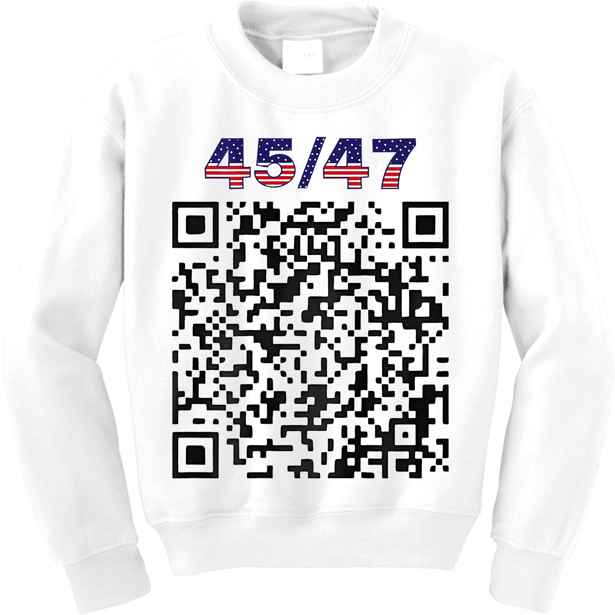 Funny Qr President Trump 4547 Trump Dancing Code Kids Sweatshirt