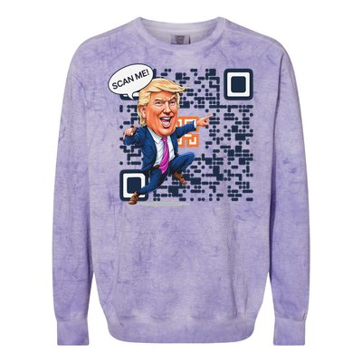 Funny Qr President Trump Dance Code 4547 Maga Trump 2024 Colorblast Crewneck Sweatshirt