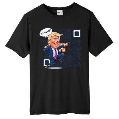 Funny Qr President Trump Dance Code 4547 Maga Trump 2024 Tall Fusion ChromaSoft Performance T-Shirt