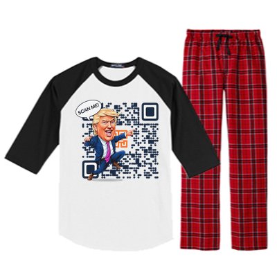 Funny Qr President Trump Dance Code 4547 Maga Trump 2024 Raglan Sleeve Pajama Set