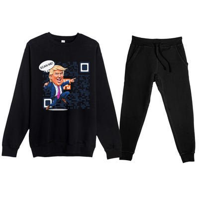 Funny Qr President Trump Dance Code 4547 Maga Trump 2024 Premium Crewneck Sweatsuit Set