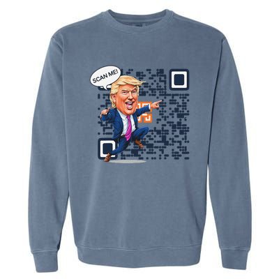 Funny Qr President Trump Dance Code 4547 Maga Trump 2024 Garment-Dyed Sweatshirt