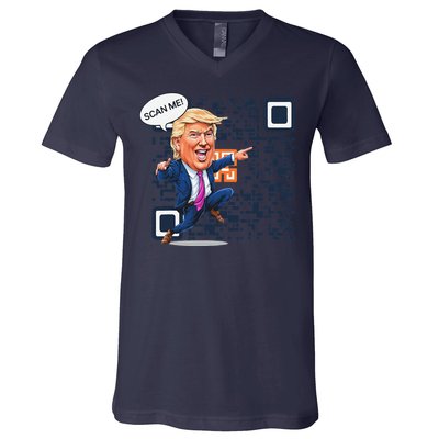 Funny Qr President Trump Dance Code 4547 Maga Trump 2024 V-Neck T-Shirt