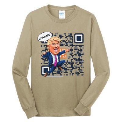 Funny Qr President Trump Dance Code 4547 Maga Trump 2024 Tall Long Sleeve T-Shirt