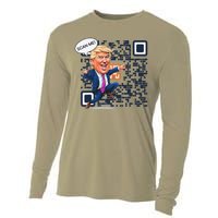 Funny Qr President Trump Dance Code 4547 Maga Trump 2024 Cooling Performance Long Sleeve Crew