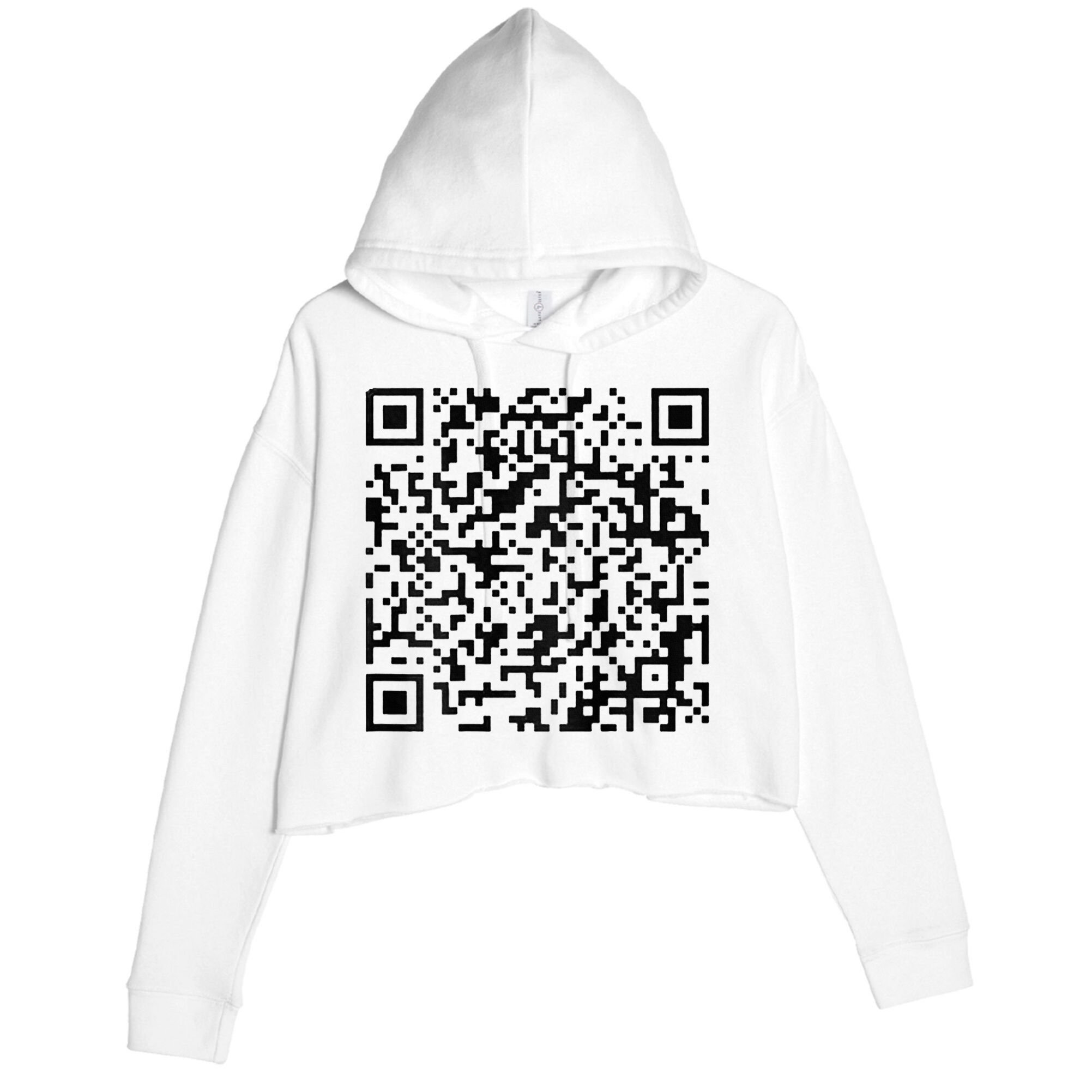 Funny Qr President Trump 4547 Trump Dancing Code Crop Fleece Hoodie
