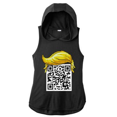 Funny Qr President Trump 4547trump Dancing Code Back Ladies PosiCharge Tri-Blend Wicking Draft Hoodie Tank