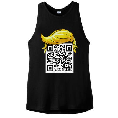 Funny Qr President Trump 4547trump Dancing Code Back Ladies PosiCharge Tri-Blend Wicking Tank